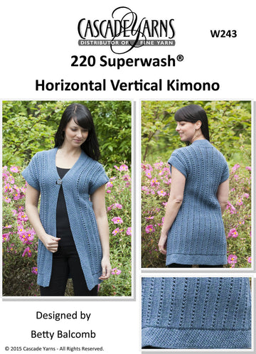 Horizontal Vertical Kimono in Cascade 220 Superwash - W243