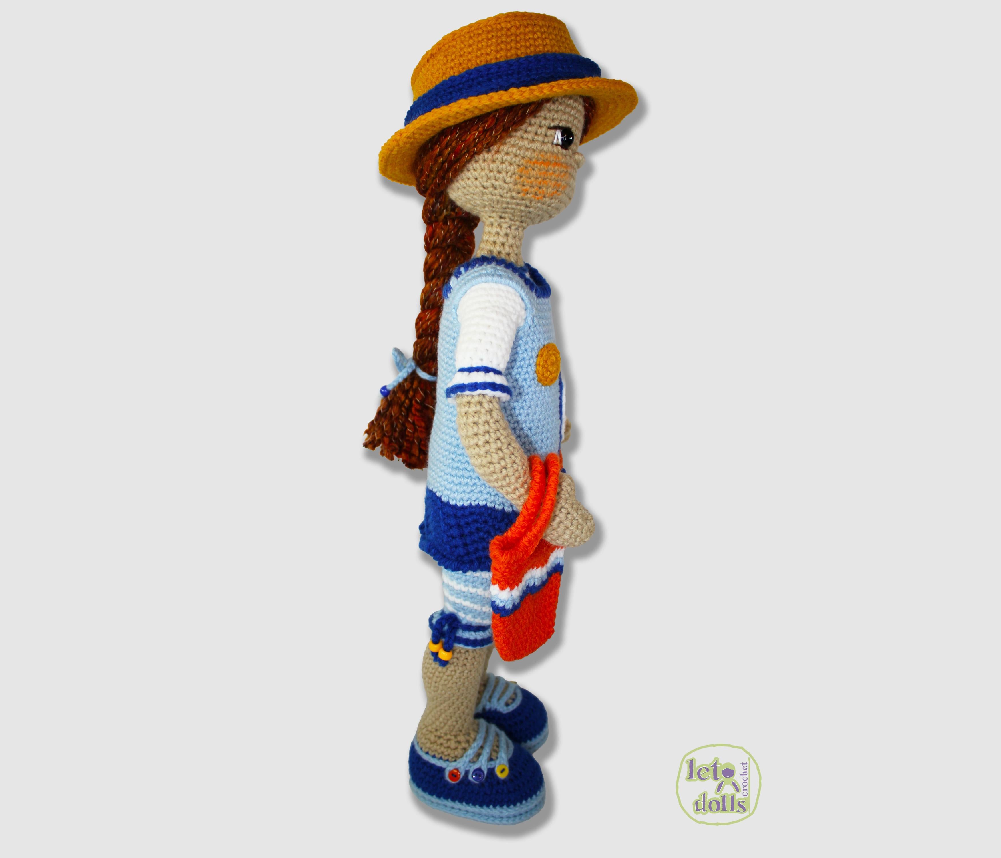 21 inch crochet doll pattern PDF, Large amigurumi doll, Fay