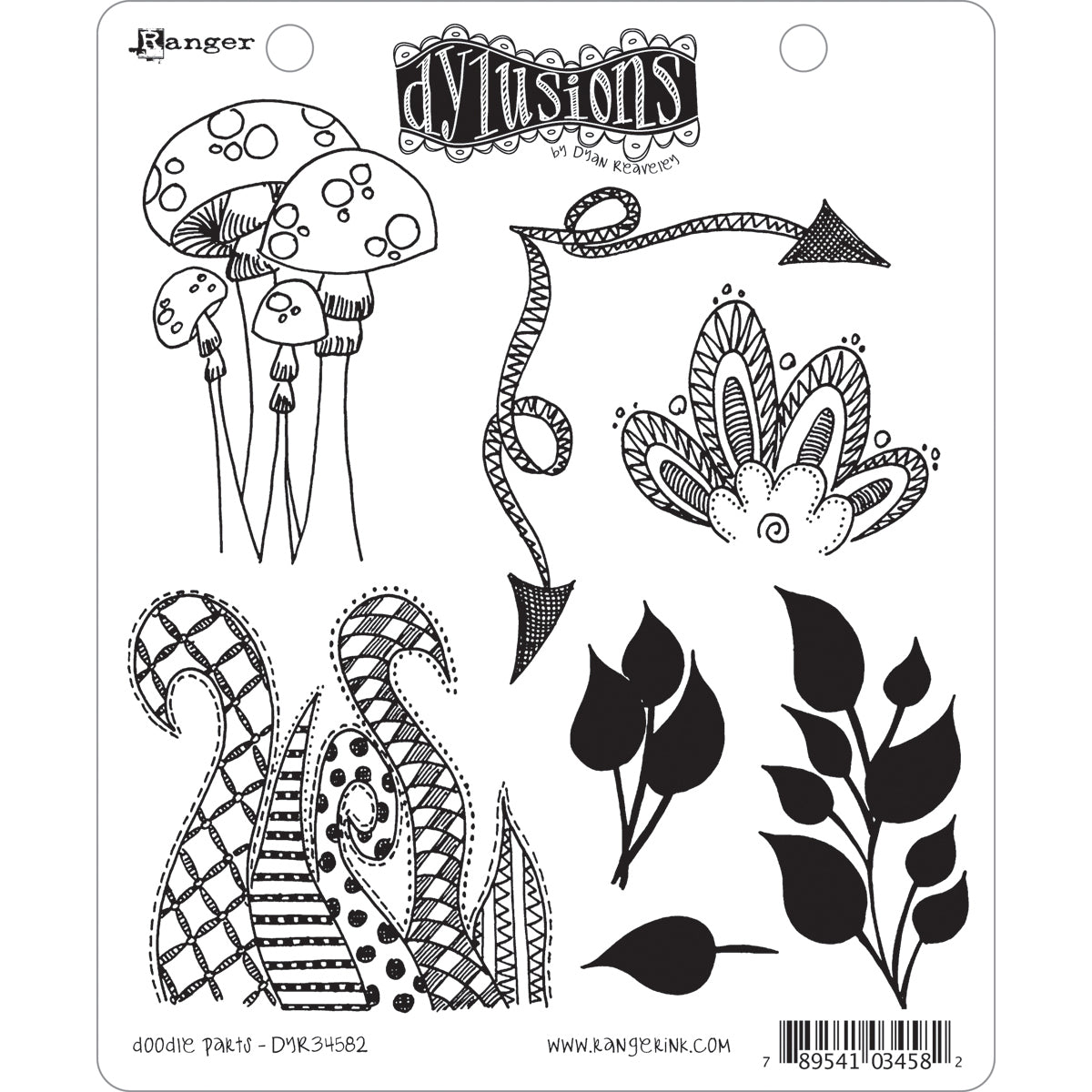 Ranger Dyan Reaveley's Dylusions Cling Stamp Collections 8.5"X7" - Doodle Parts
