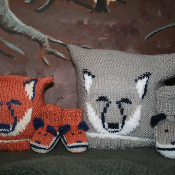 Fox and Wolf Cub Baby Hat and Booties