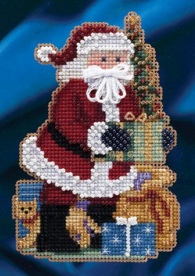Mill Hill Merry Christmas Santa Cross Stitch Kit - 8.5cm x 12.5cm
