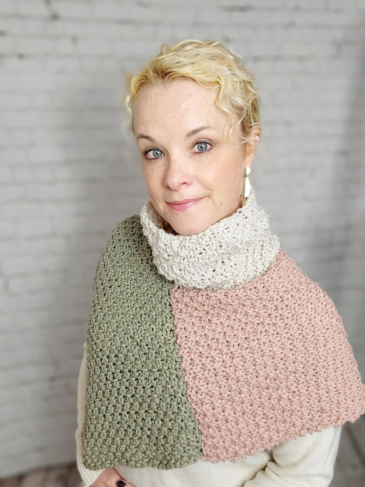 Mossy Turtleneck Poncho