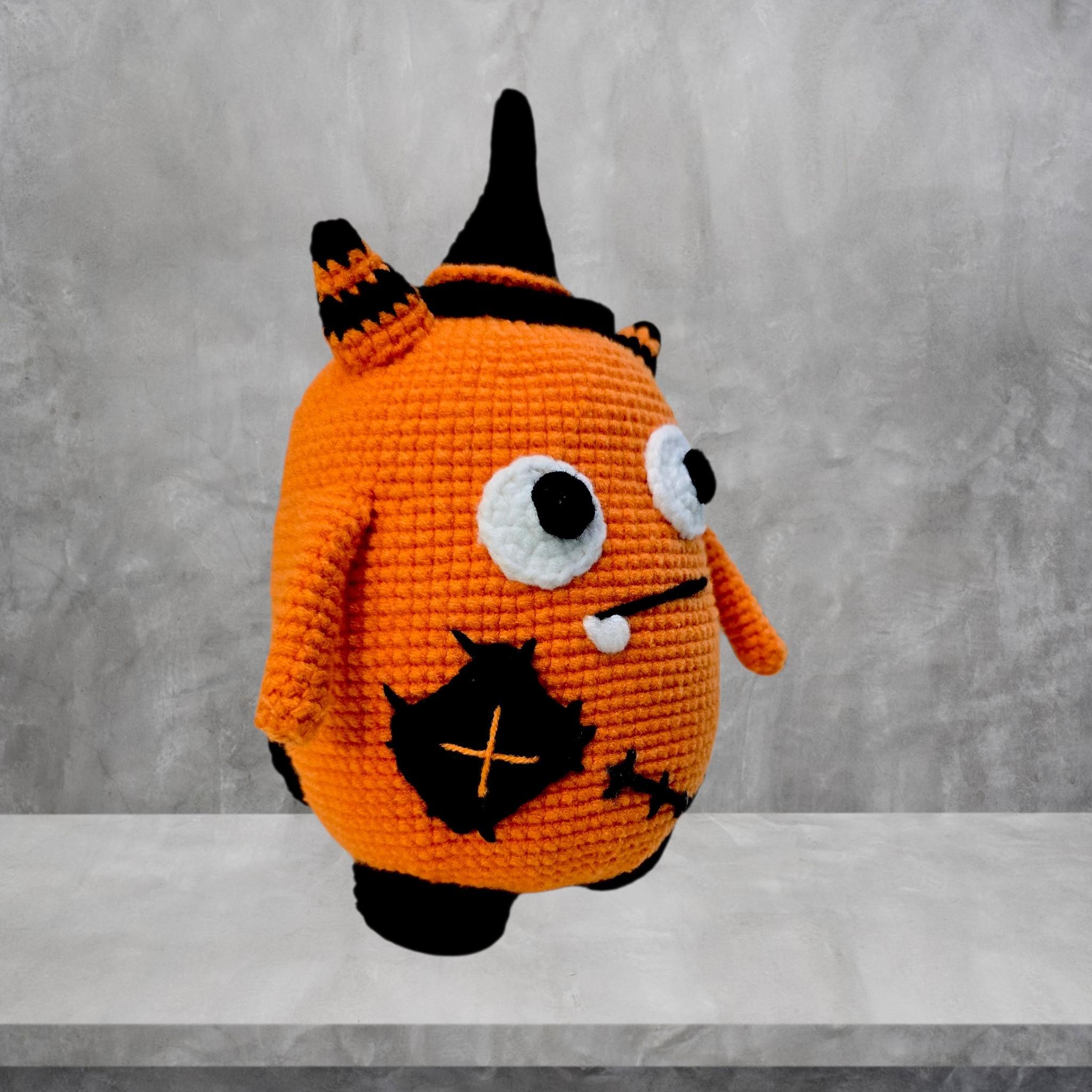 Crochet Halloween Monster Amigurumi Pattern - Pumpkin Witch Monster Low Sew Toy