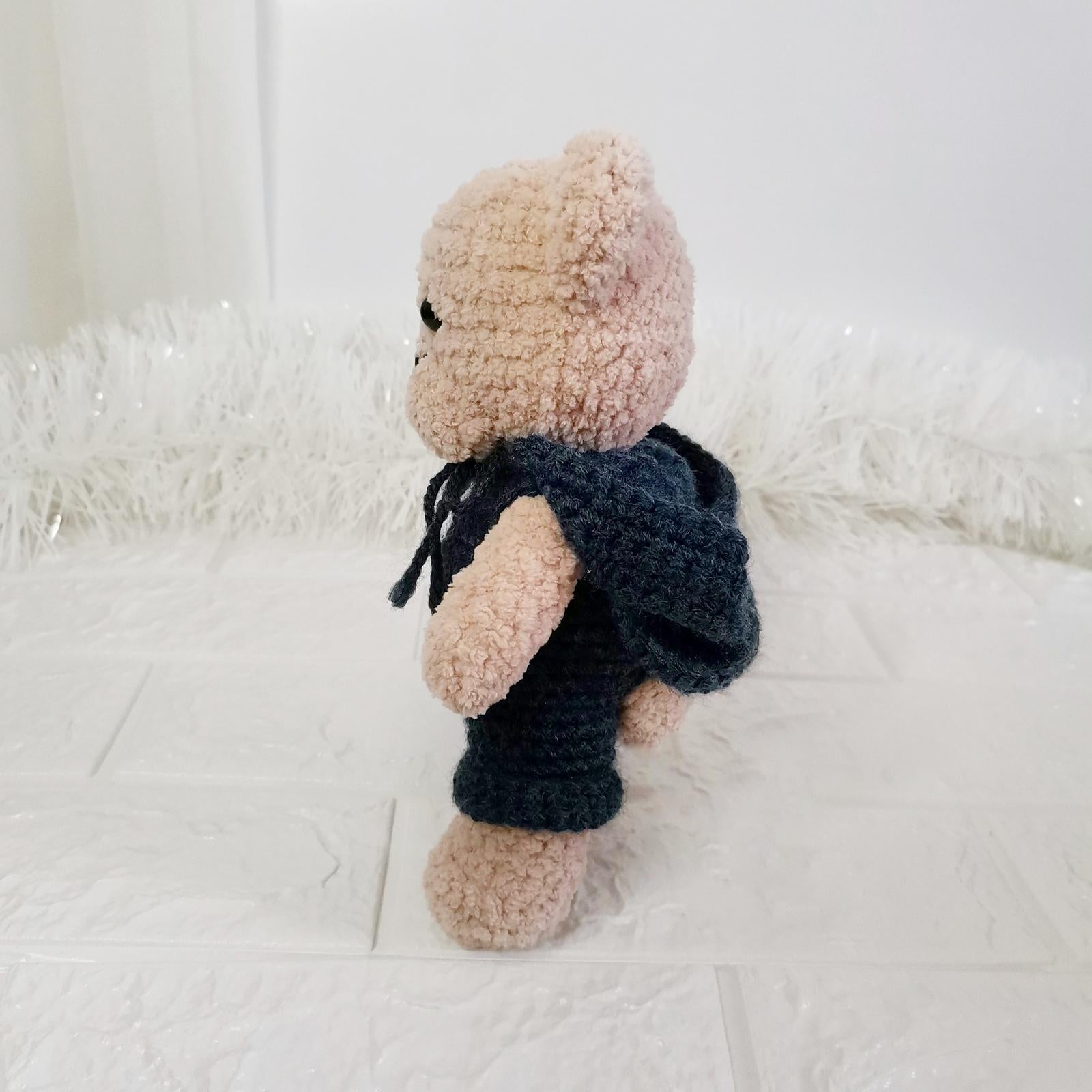 Plush Teddy Bear in Overalls