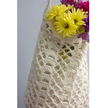 Open Work Shell Tote Market Bag