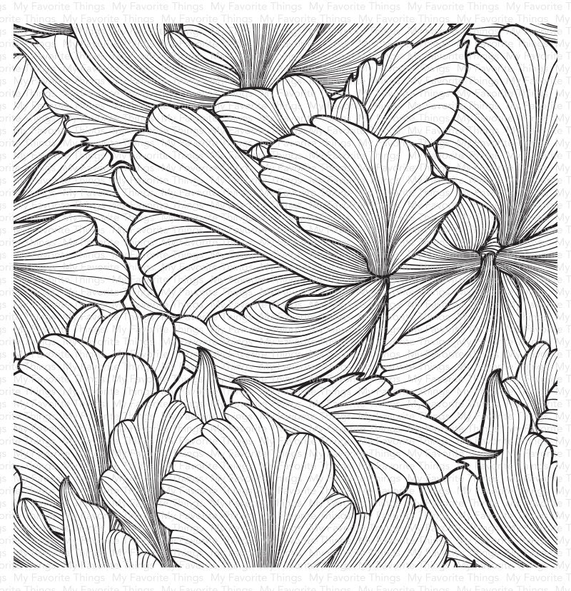 My Favorite Things Background Cling Rubber Stamp 6"X6" - Floating Petals