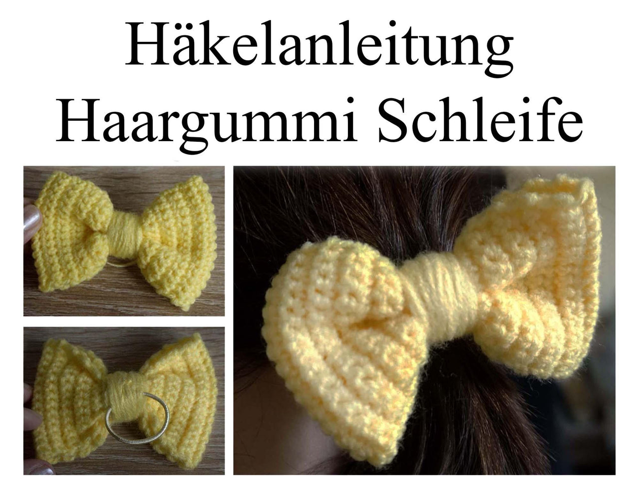 Häkelanleitung Haargummi Schleife