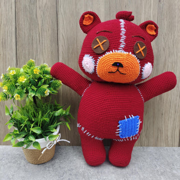 Cocomelon Red Teddy Bear Crochet Amigurumi Pattern