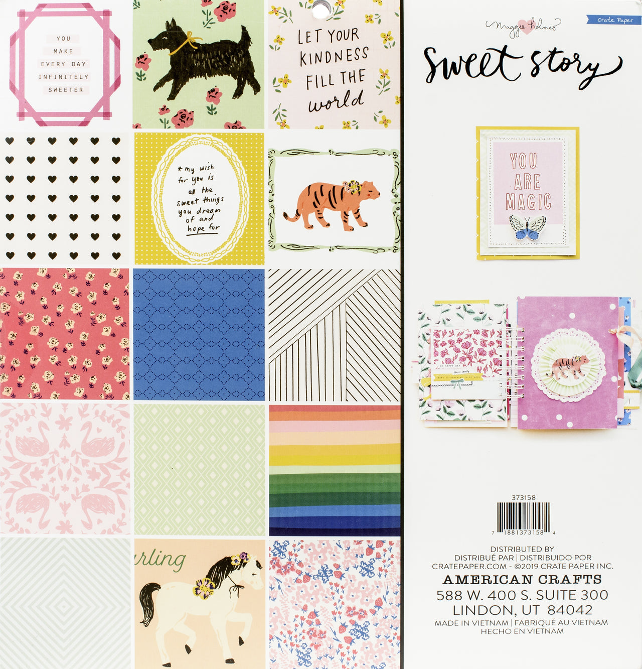 American Crafts Crate Paper Single-Sided Paper Pad 12"X12" 48/Pkg - Maggie Holmes Sweet Story, 24 Designs