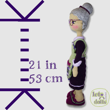 24 inch crochet doll pattern PDF, XL amigurumi doll, Marilyn