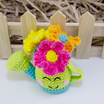 Amigurumi Mini Watering Can with Flowers