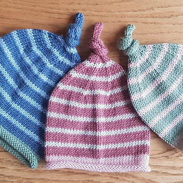 Contrast Stripe Knotted Baby Beanie