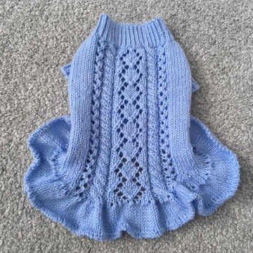 Blue Knitted Dress for Dogs