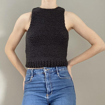 Simple Knitted Crop Vest Pattern