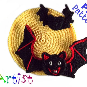 Bat + Moom Halloween Applique