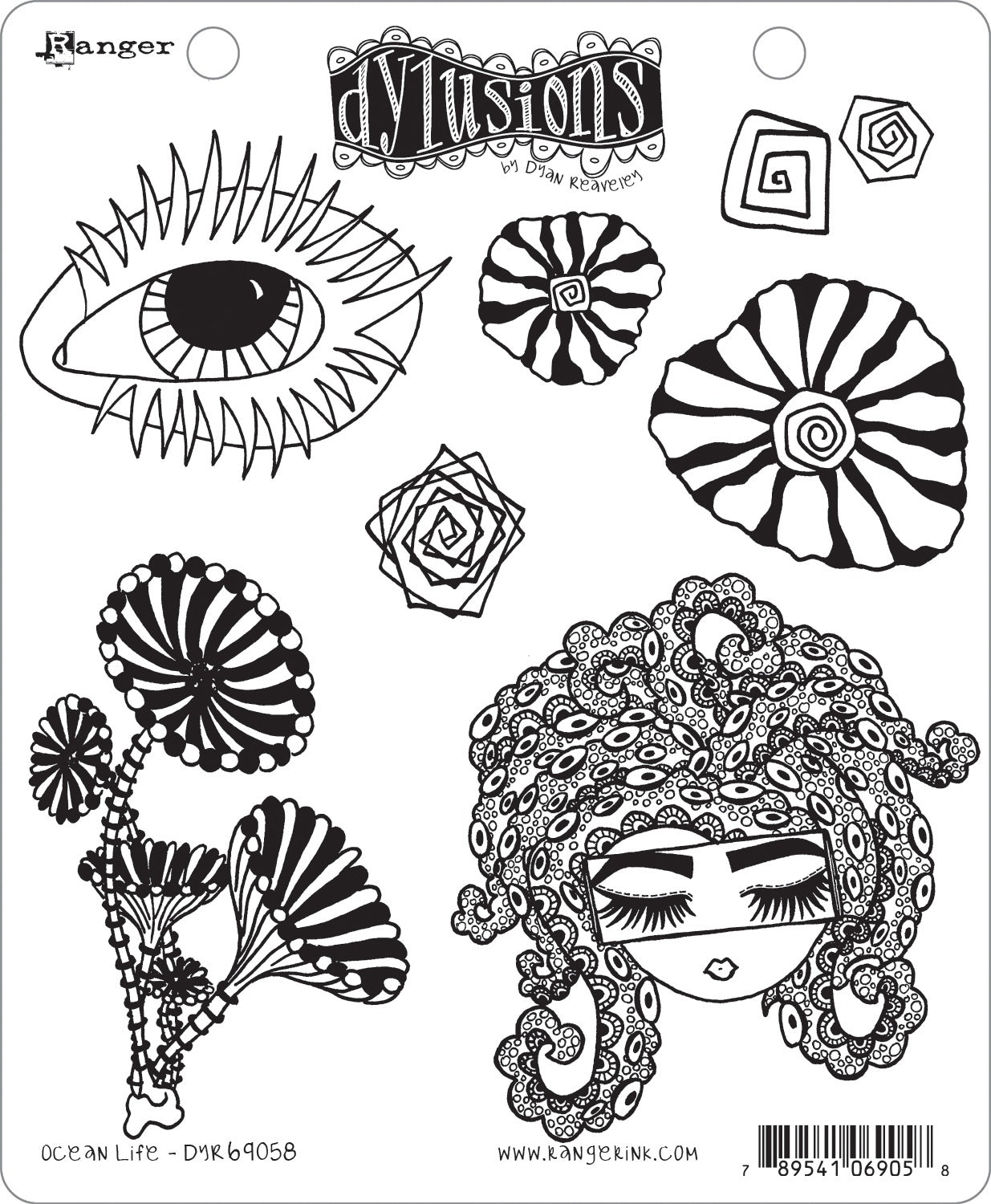 Ranger Dyan Reaveley's Dylusions Cling Stamp Collections 8.5"X7" - Ocean Life