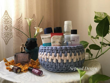 Zpagetti (t-shirt) yarn basket- Wicker st
