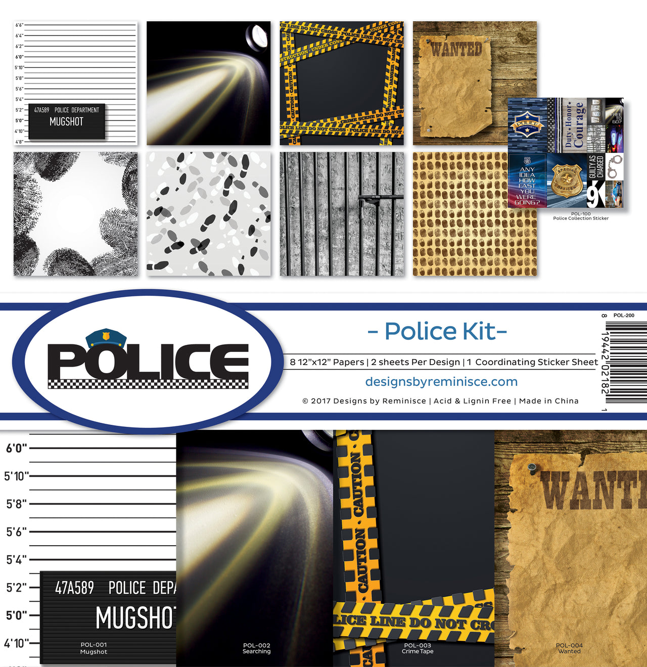 Reminisce Collection Kit 12"X12" - Police