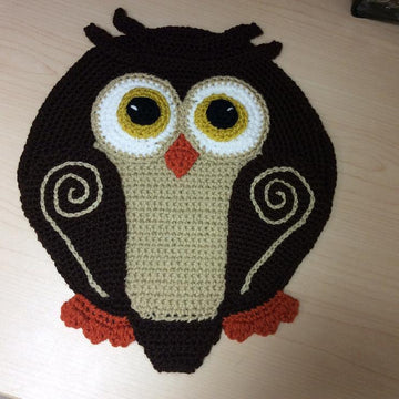 Hot Air Balloon Owl Wall hanging or blanket applique