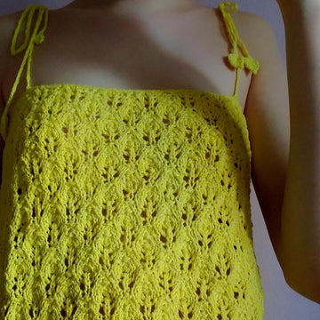 Tie Strap Openwork Top
