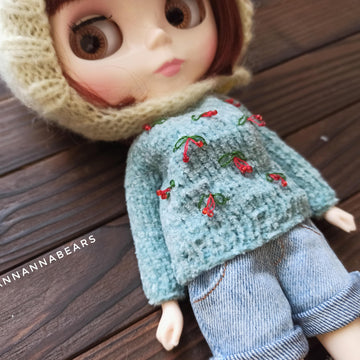 Cherries Sweater for 1/6 scale doll