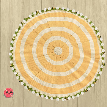 Bee Hive Flower Bouquet Crochet Blanket