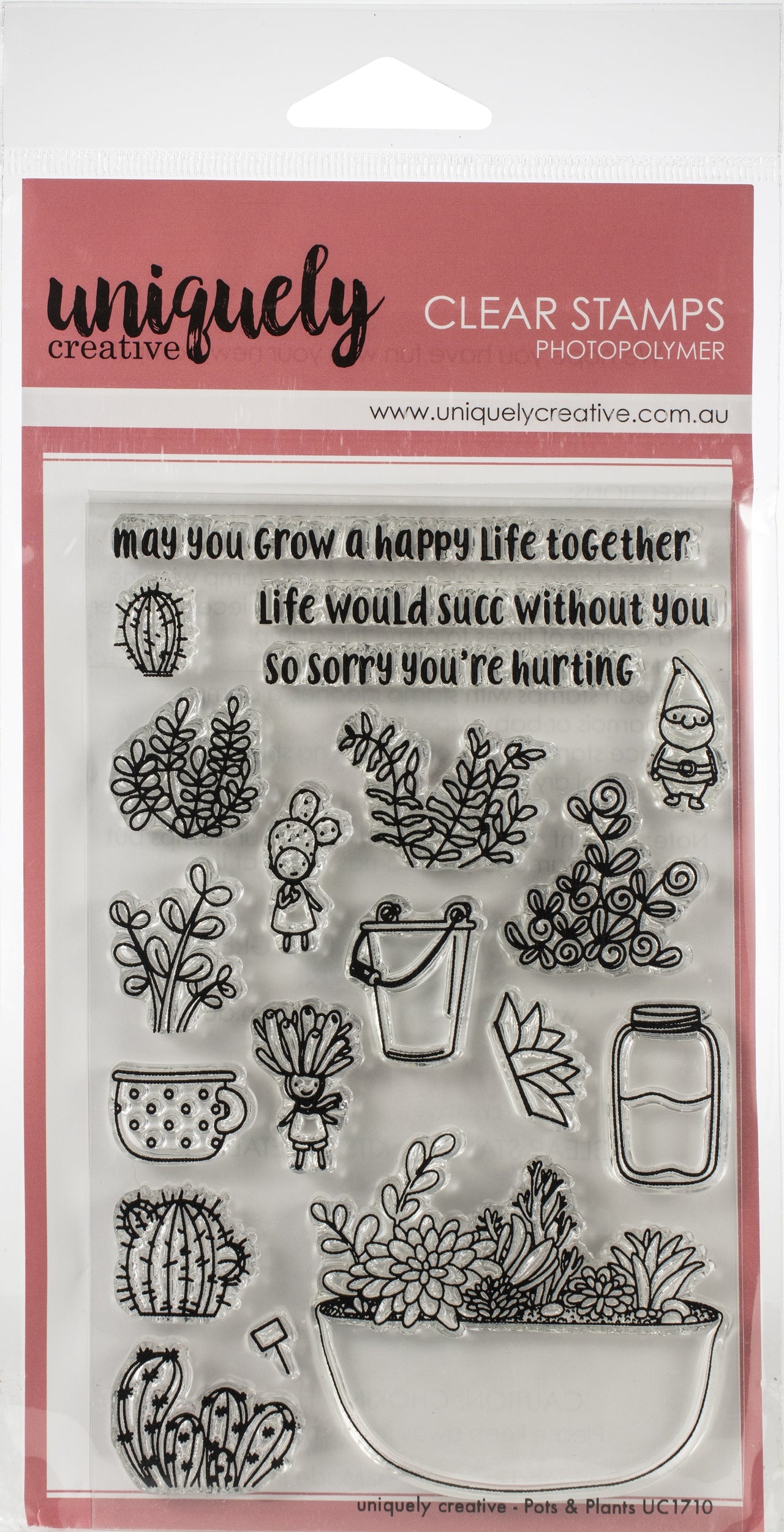 Uniquely Creative 4"X6" Clear Stamps 20/Pkg - Plants & Pots