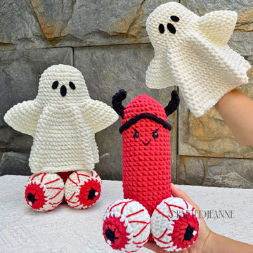 Surprise Halloweenie Ghost Low-Sew Naughty Devil Amigurumi