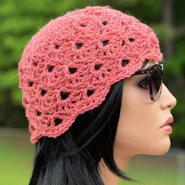 Cranberry Lace Beanie