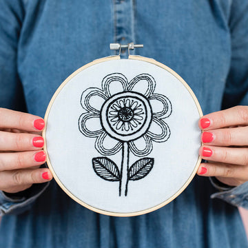 Cotton Clara Jane Foster Flower Embroidery Kit - 16cm