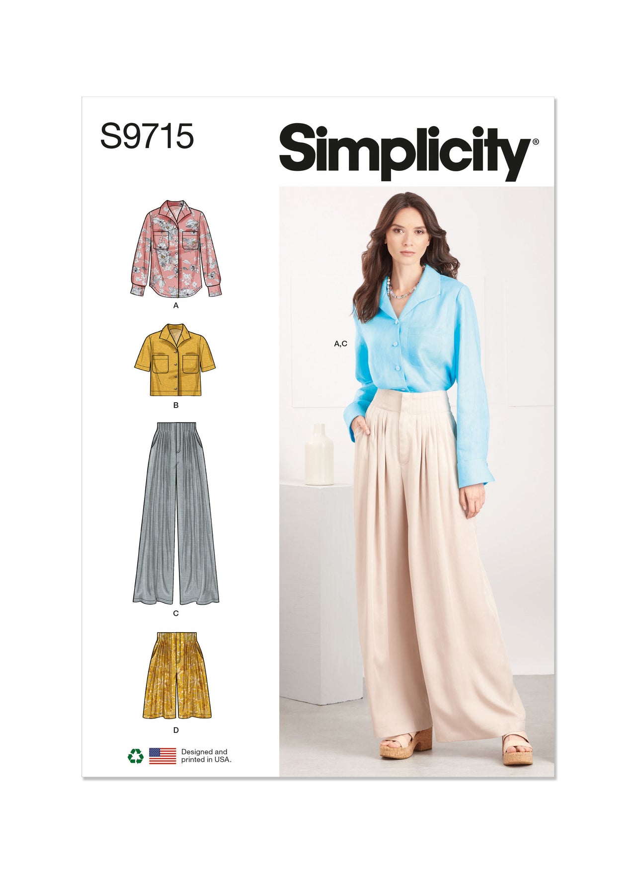 Simplicity Misses' Shirt, Pants and Shorts S9715 - Sewing Pattern