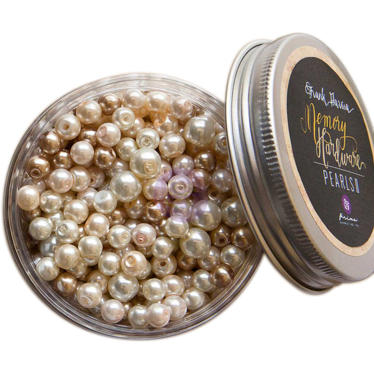 Prima Marketing Memory Hardware Glass Pearls - #2, 7.5oz/3 Sizes