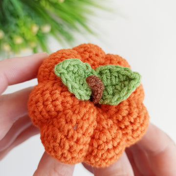 Crochet pumpkin baby rattle pattern