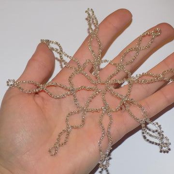 Wire Crocheted Snowflake with Beads