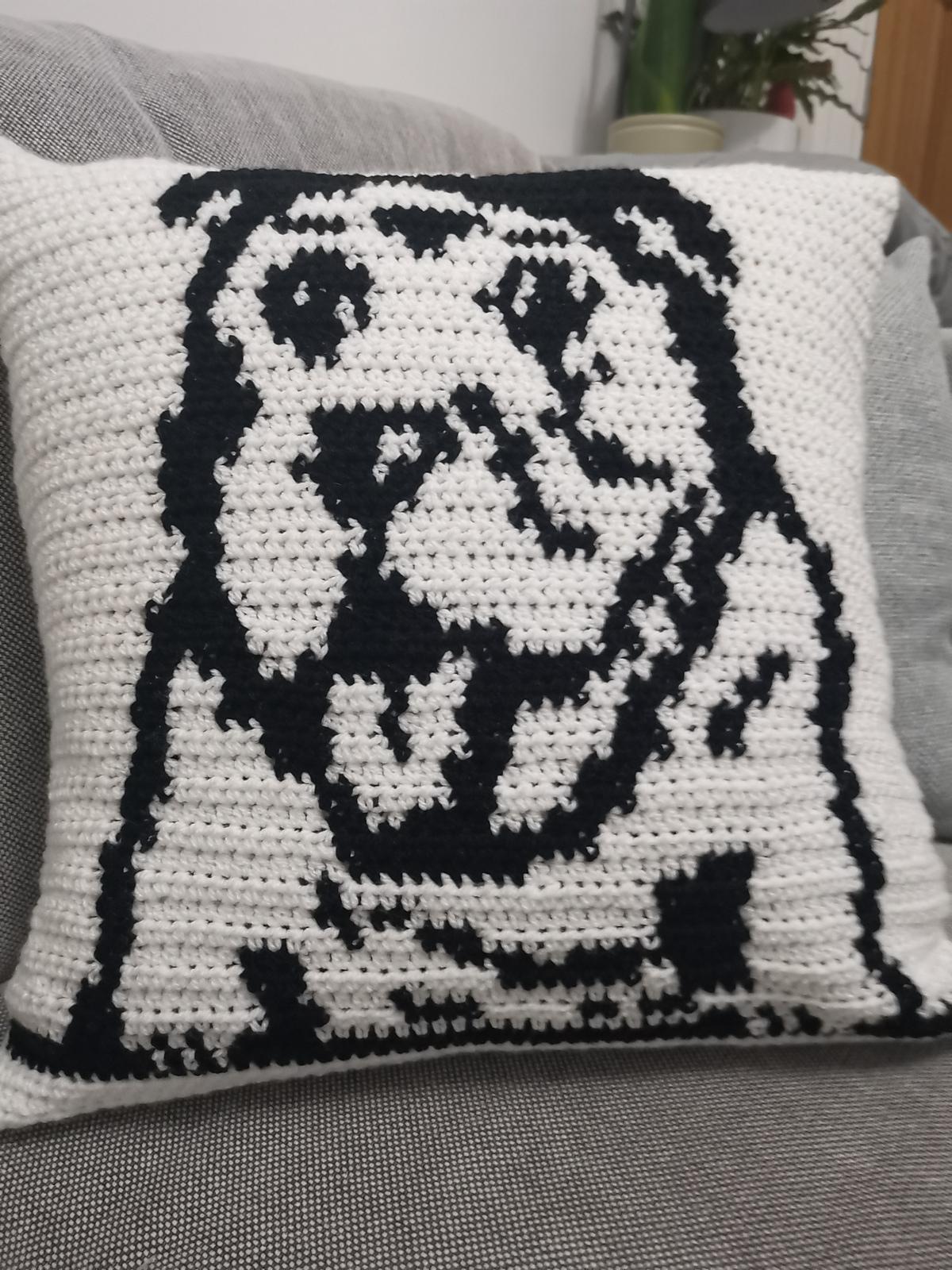 Black & White British Bulldog Cushion