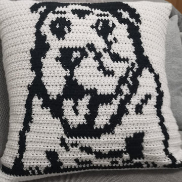 Black & White British Bulldog Cushion
