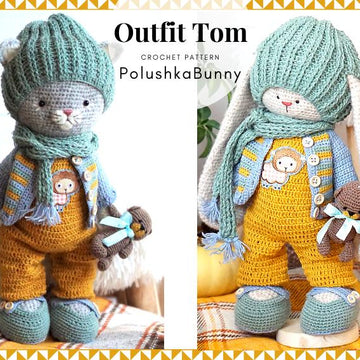 Crochet Outfit Tom for Kitten or Bunny