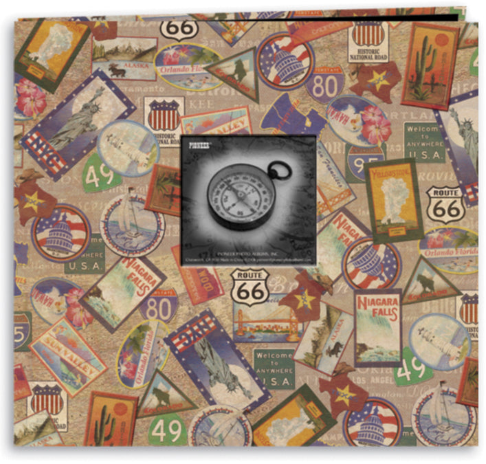 Pioneer Travel Post Bound Album 12"X12" - Travel Stickers