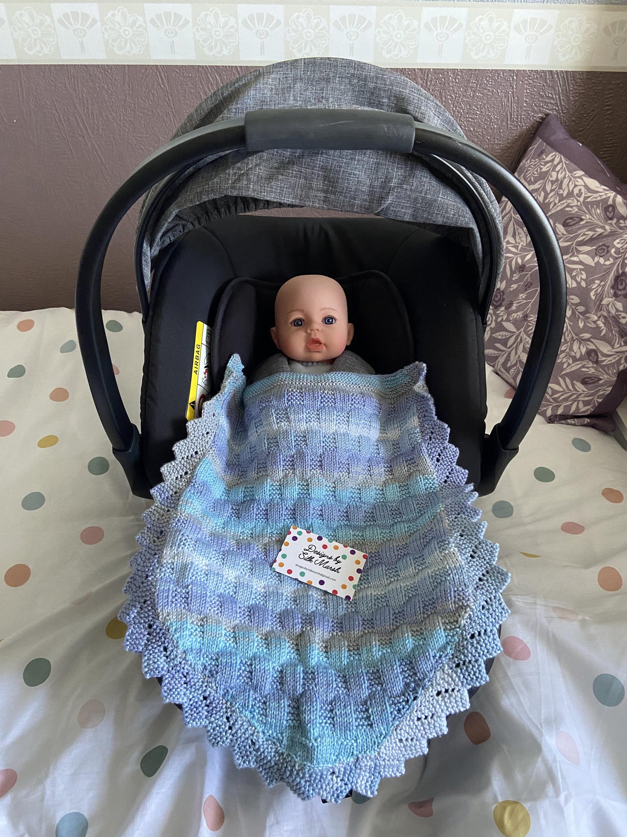 Kaden Baby Car seat Moses Basket Blanket Knitting Pattern