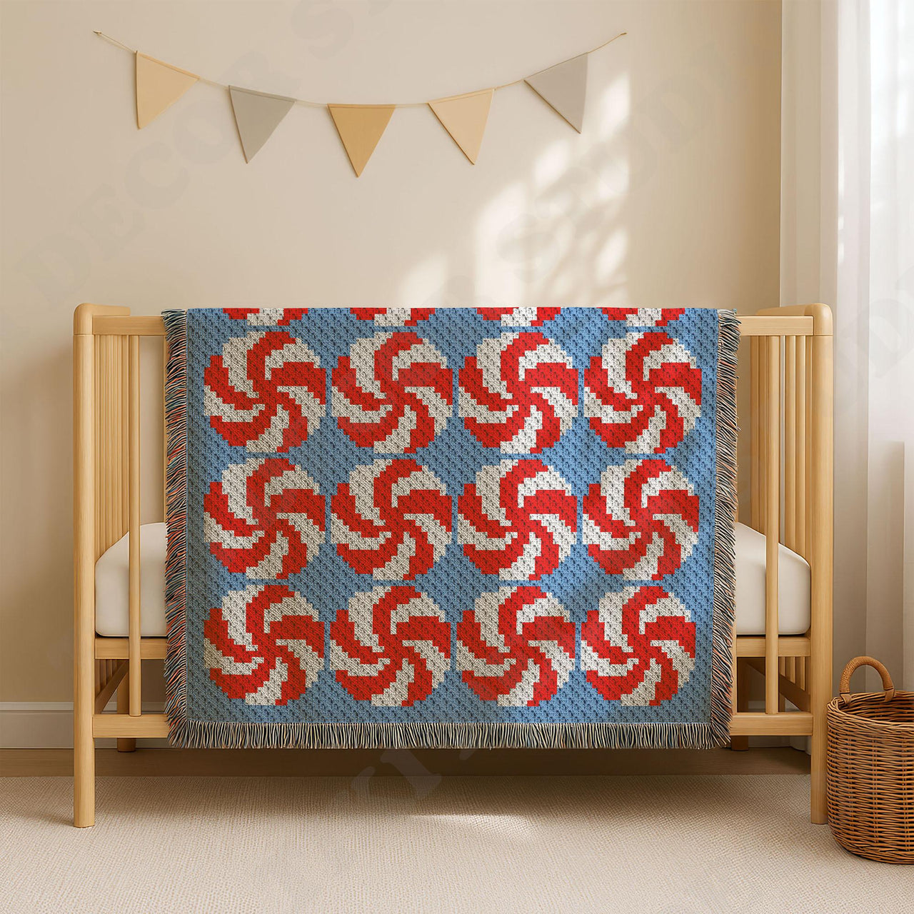 Blue Peppermint Baby Blanket C2C Crochet PATTERN
