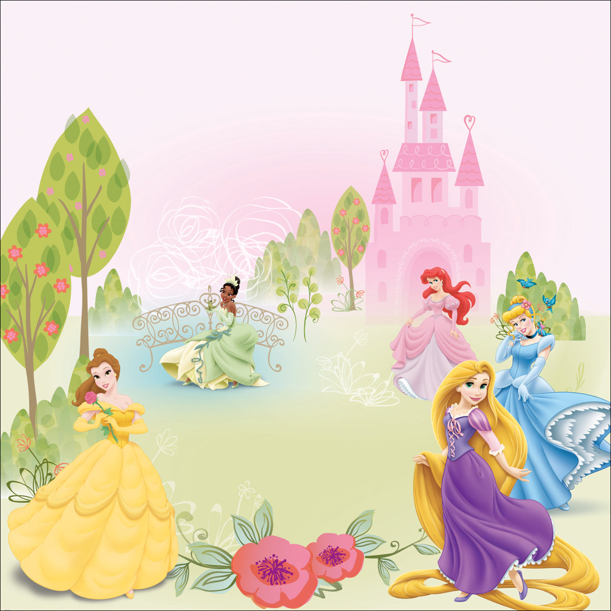 EK Success Disney Glittered Paper 12"X12" 12/Pkg - Princess Multi
