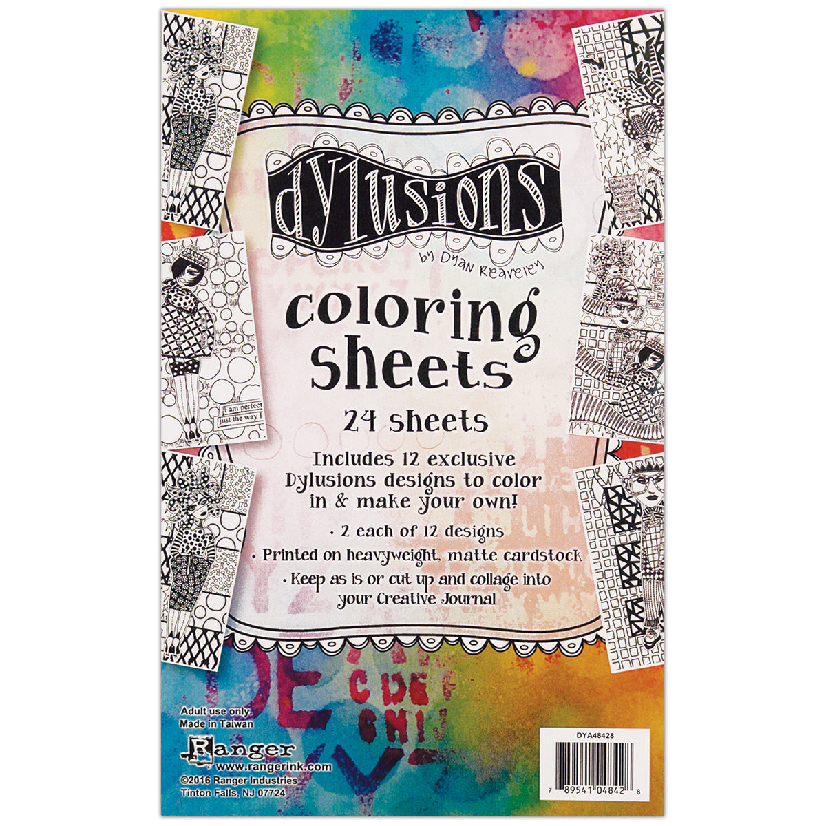 Ranger Dyan Reaveley's Dylusions Coloring Sheets 5"X8" - 2 Each Of 12 Designs