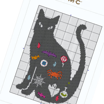 Black Cat in DMC - PAT0795 -  Downloadable PDF