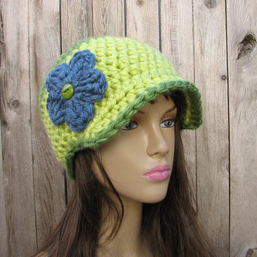 Green crochet hat