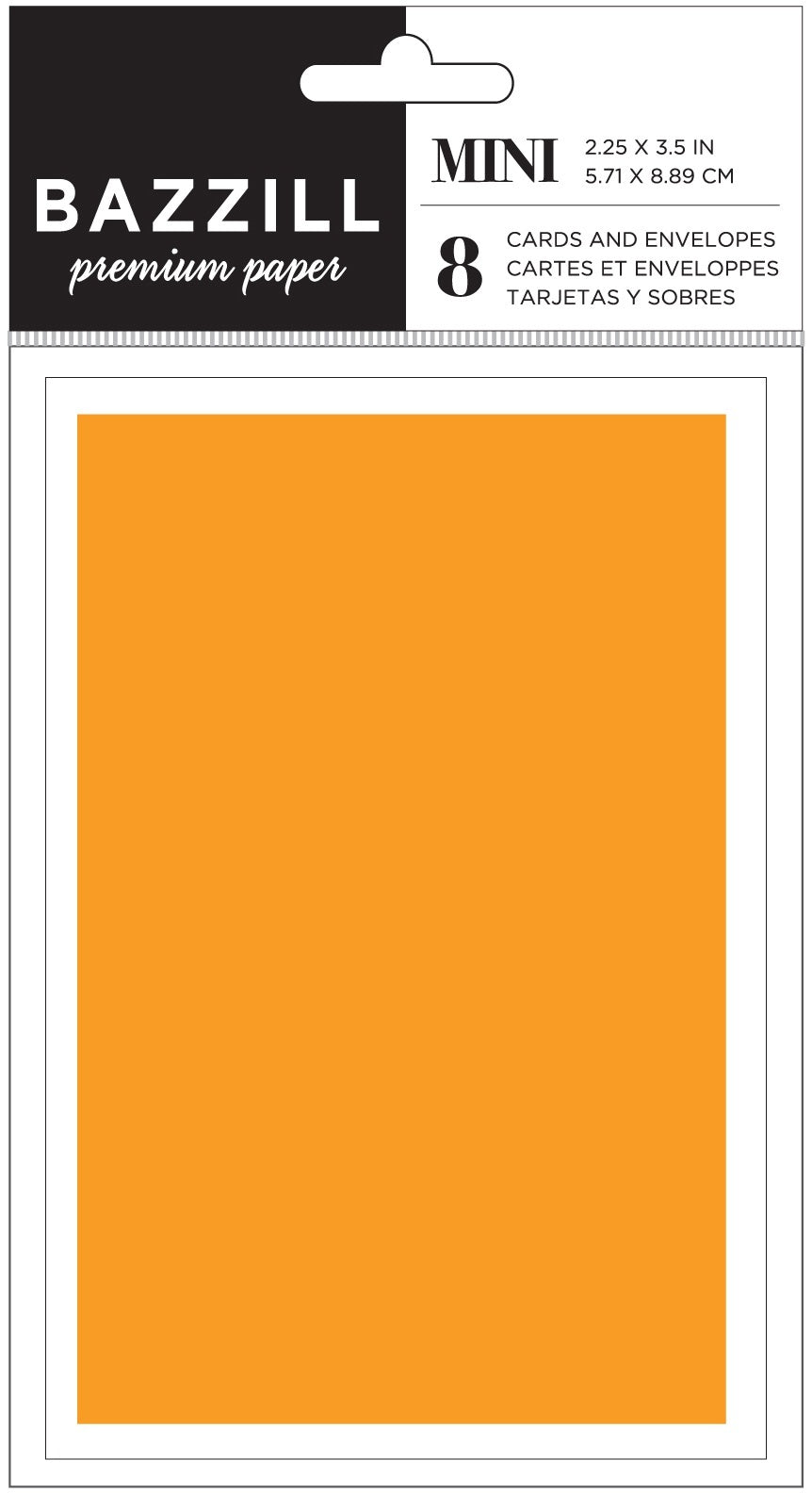 Bazzill Mini Cards W/Envelopes 2.25"X3.5" 8/Pkg - Marmalade