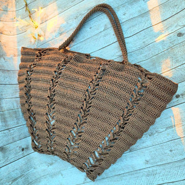 Easy 1-Row Repeat Large Tote - Rhythm of Nature Crochet Beach\Shoulder Bag