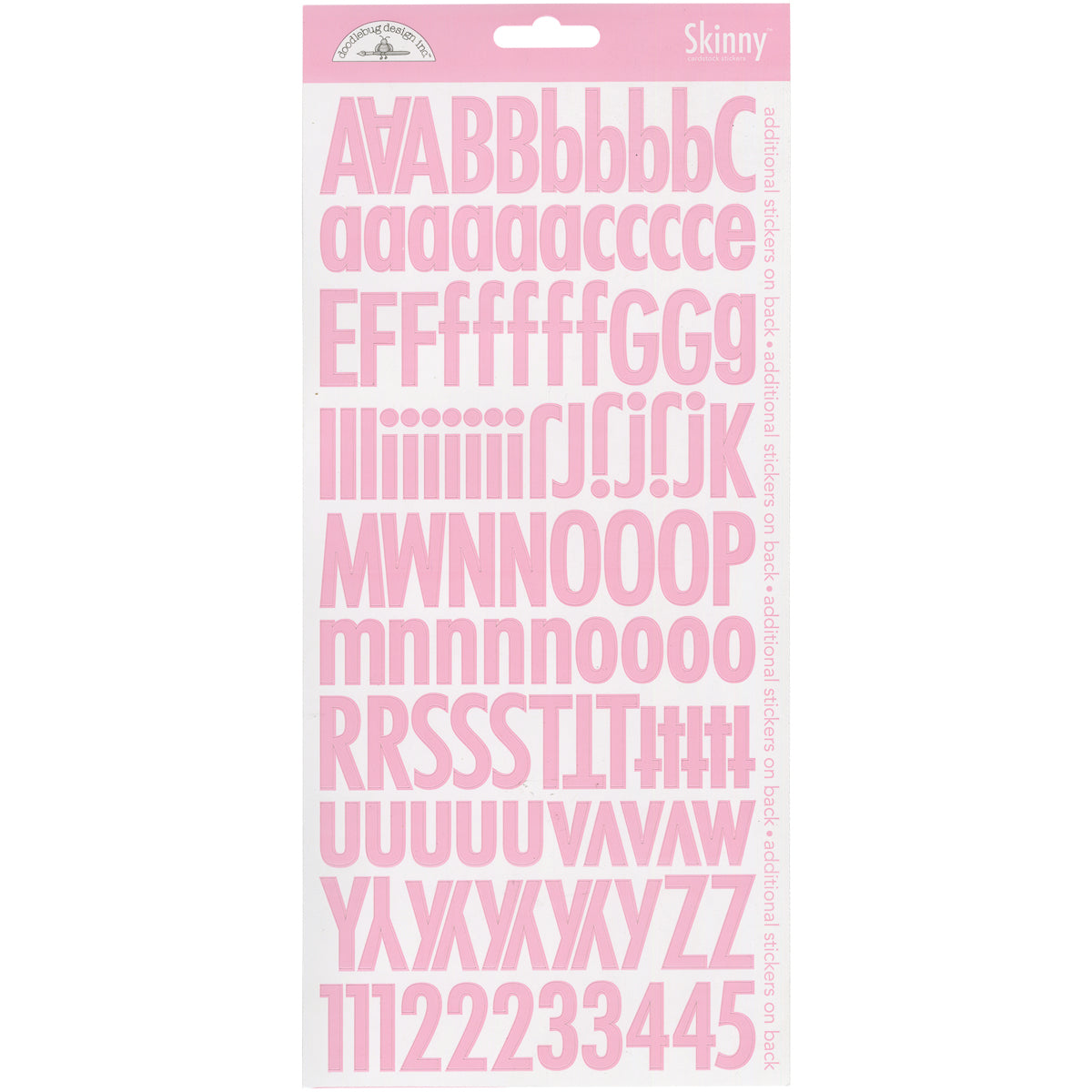 Doodlebug Skinny Cardstock Alpha Stickers 6"x13" 2/Pkg - Cupcake