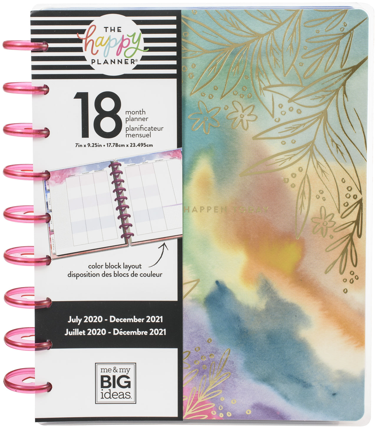 Happy Planner 18-Month Dated Medium Planner 7.75"X9.75" - MAKE IT HAPPEN TODAY, JU