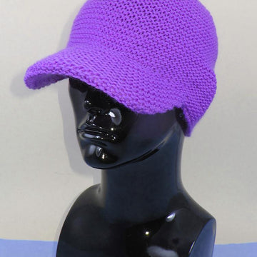 Unisex Curve Peak Garter Stitch Cap