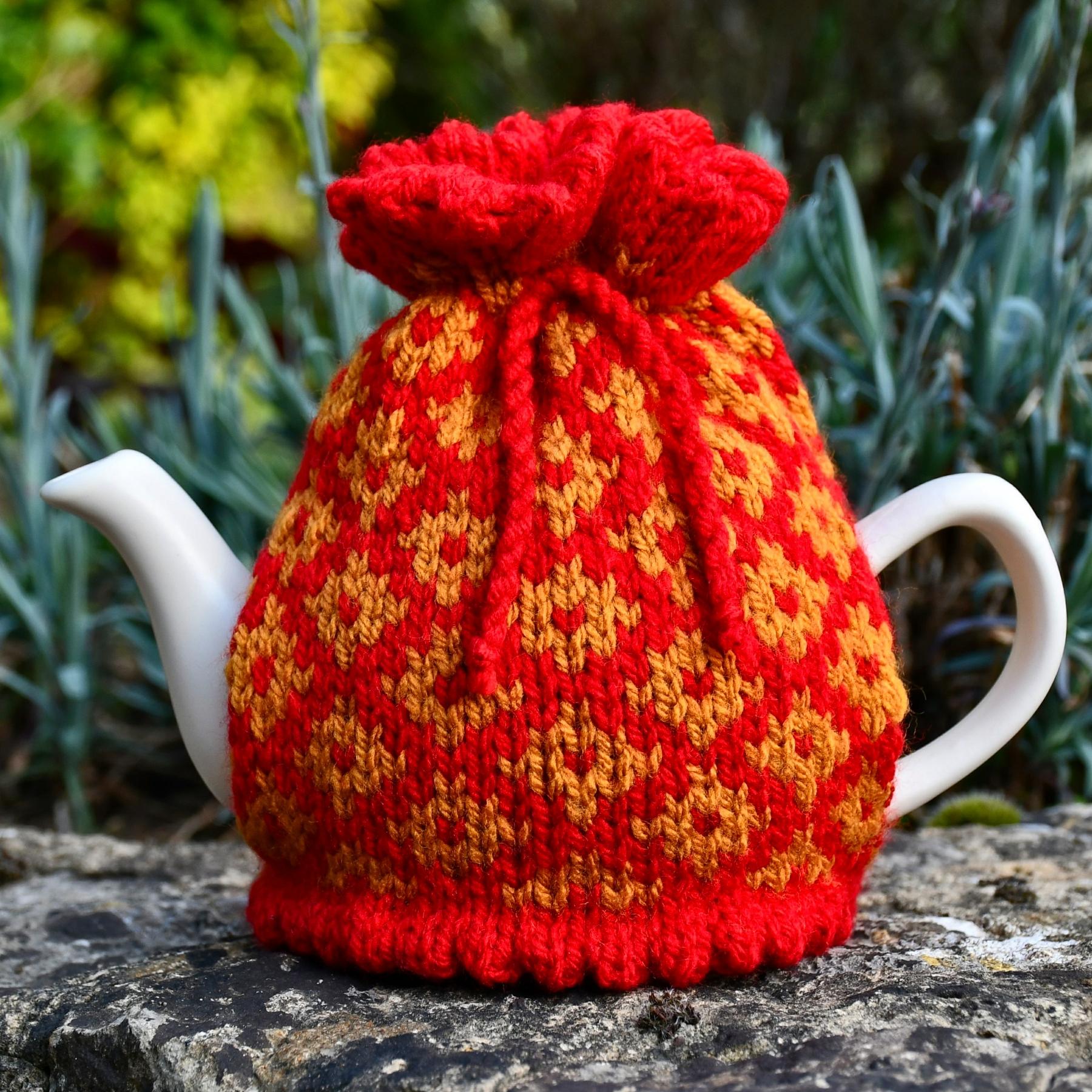Diamond Fair Isle 2 Cup Teapot Cosy Knitting Pattern